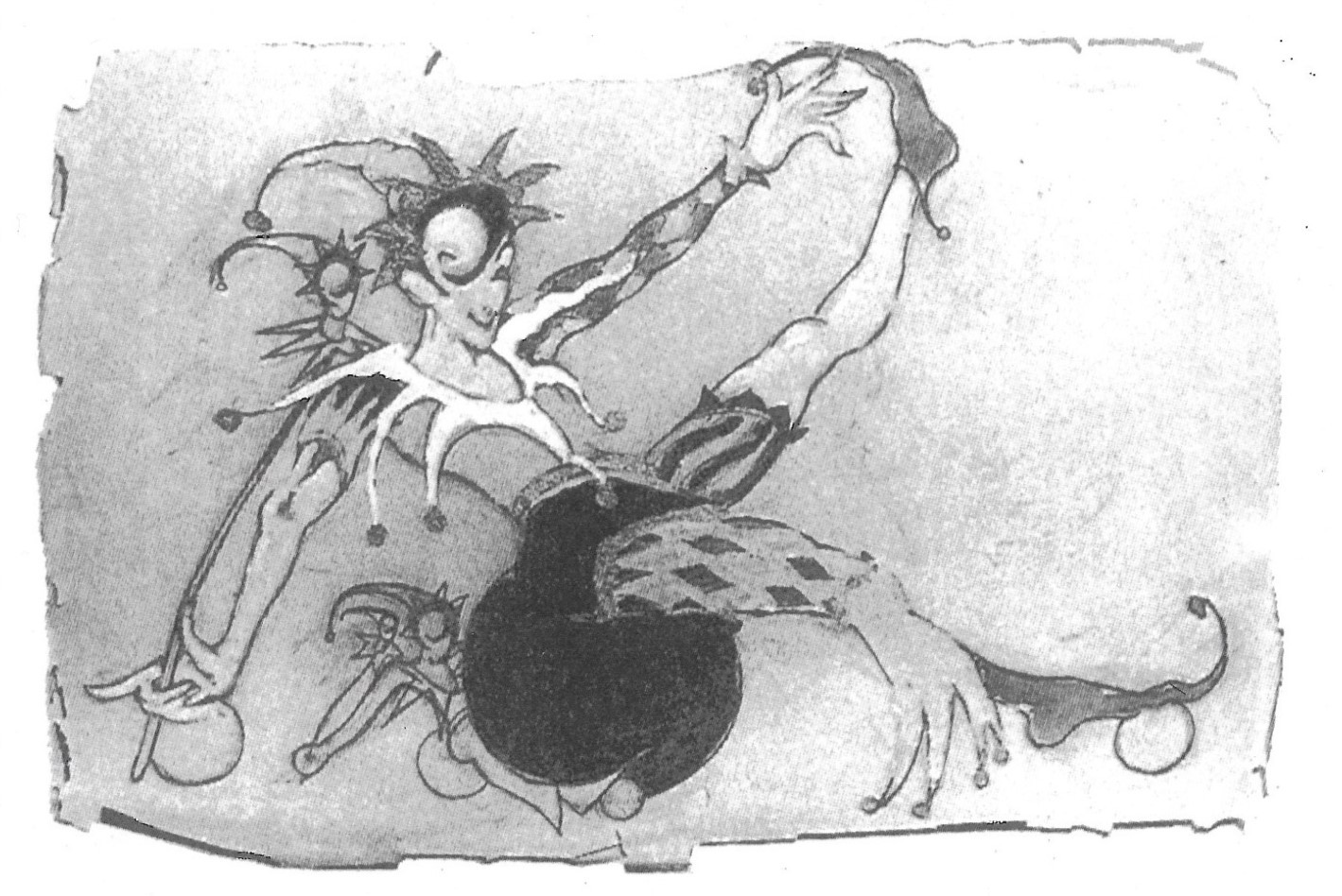 Michael Chekhov Drawing for Feste, Twelfth Night, 1941